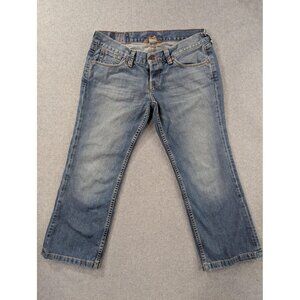 Lucky Brand Jeans Womens 8 Blue Midday Candy Embroidered Pocket Bootcut USA